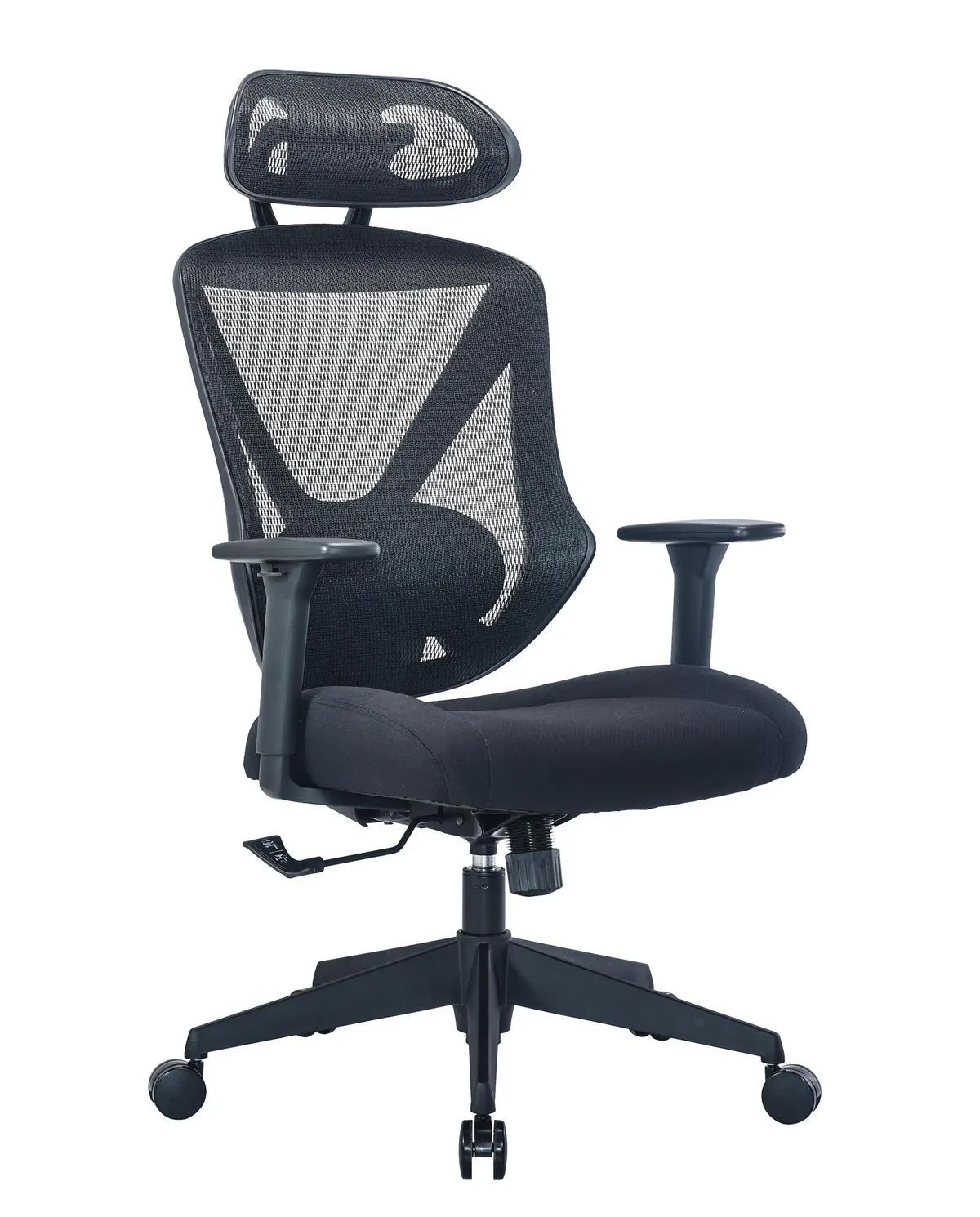 SCAUN ROTATIV in plasă tensionată, țesătură negru