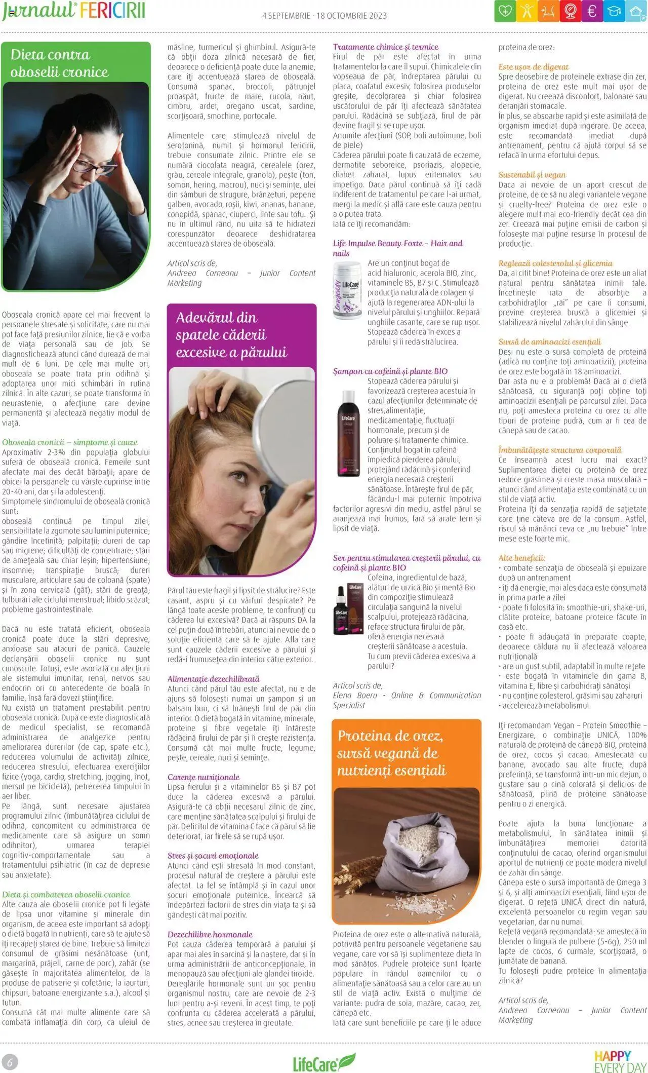 Catalog Life Care catalog - Jurnalul Fericirii Septembrie/Octombrie de la 4 septembrie până la 18 octombrie 2023 - Revista Pagina 6