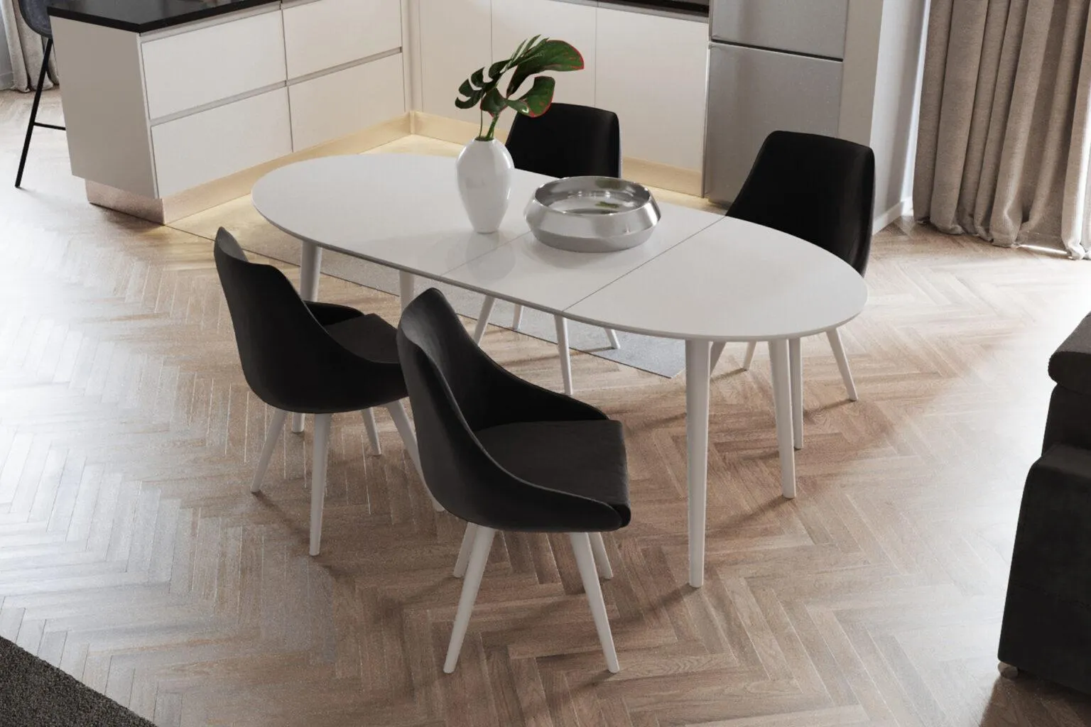 Masă extensibilă Viking și 4 scaune Viking