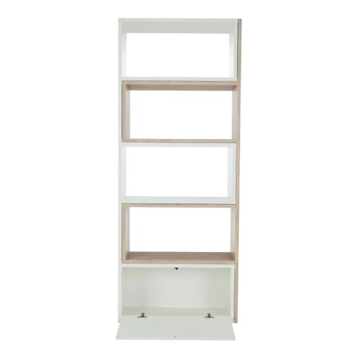 Etajera / separator camera Asta, PAL, alb + stejar sonoma, 130 x 29 x 187.5 cm, 2C