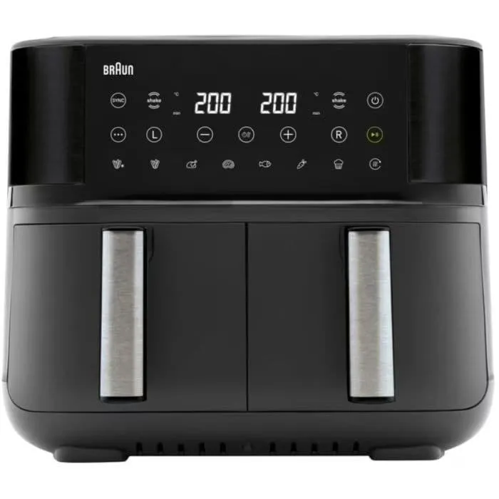 Friteuza cu aer cald Braun TD3030BK, 2850 W, 8 l, 8 programe, Oprire automata