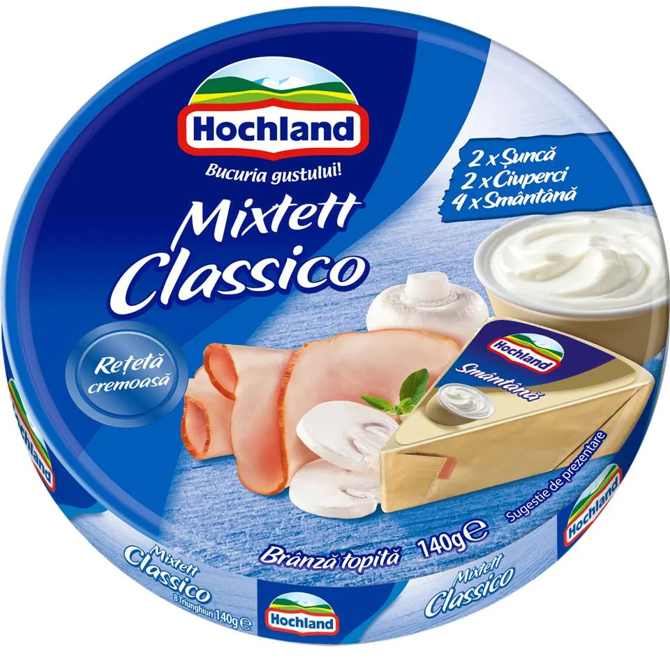 Hochland | Branza topita triunghiuri Mixtett Classico 140g