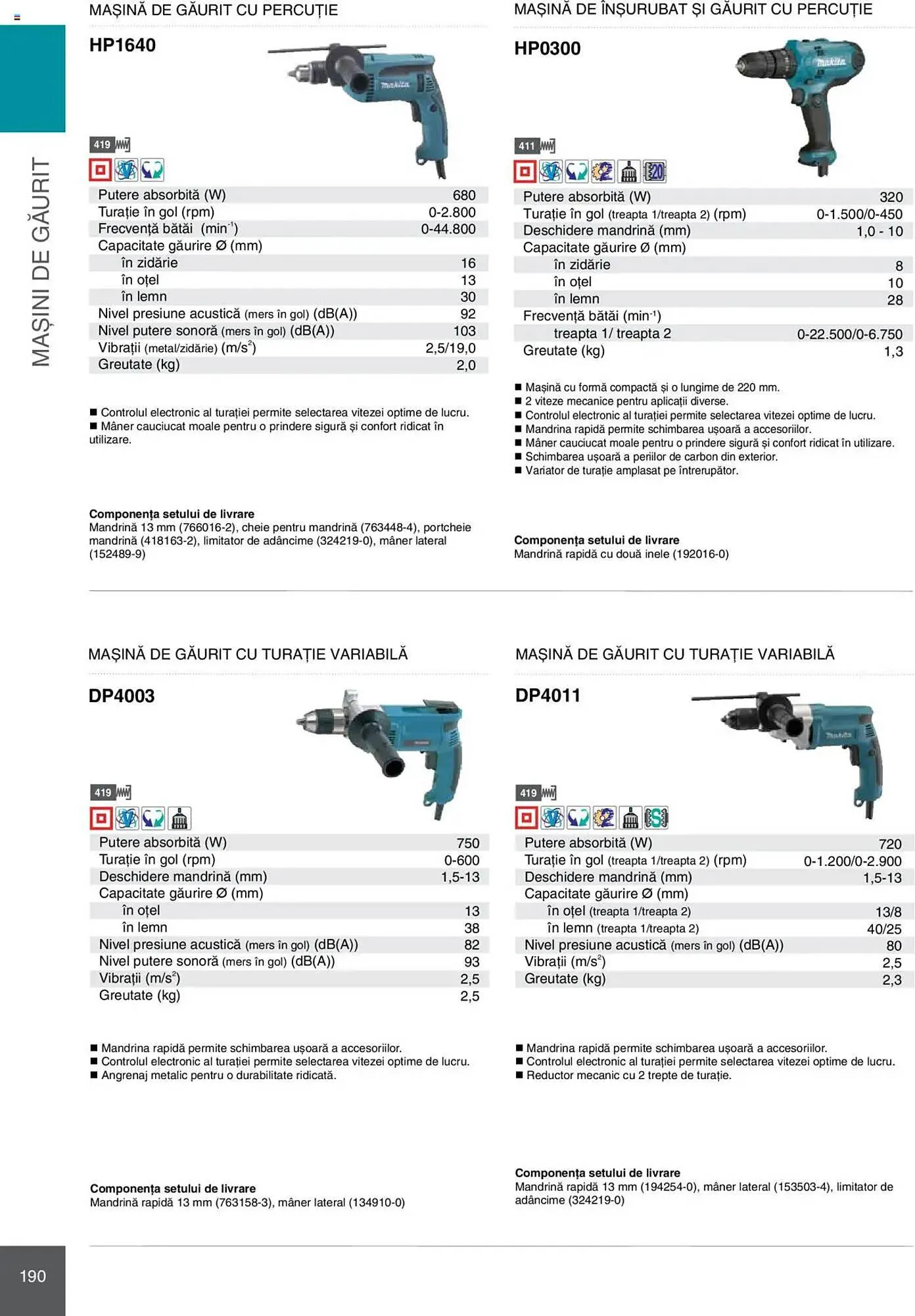 Catalog Catalog Makita de la 8 ianuarie până la 31 decembrie 2025 - Revista Pagina 190