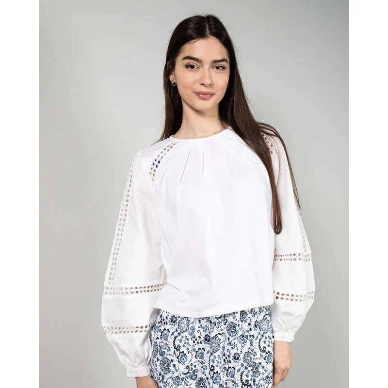 Bluza cu maneca lunga si model perforat N231682013