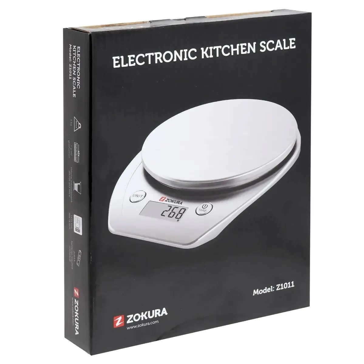 Cantar de bucatarie Zokura Z1011, 5 kg, LCD, Argintiu