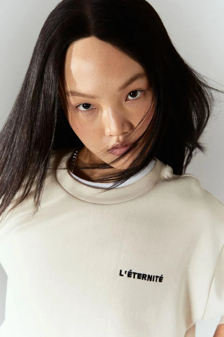 Bluză din molton cu imprimeu