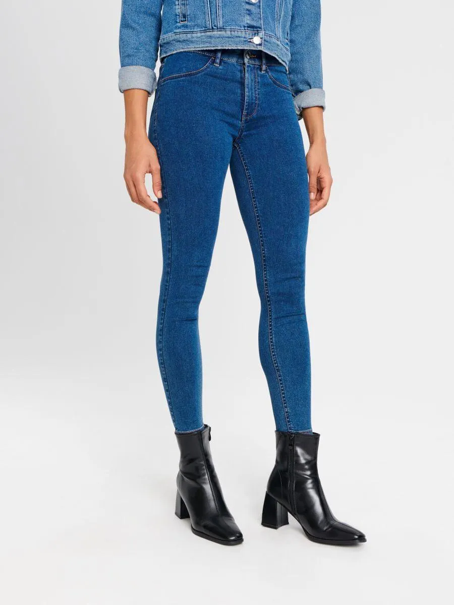 Blugi skinny cu talie medie
