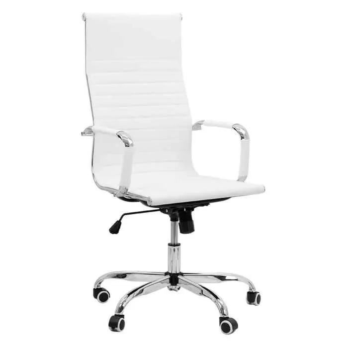Scaun birou directorial OFF 802M, rotativ, imitatie piele, alb, 1C