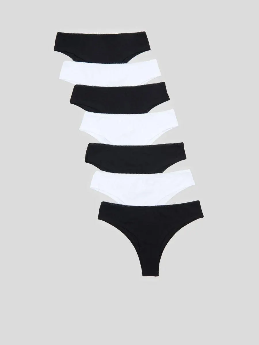 Set de 7 perechi de chiloți cu croială braziliană