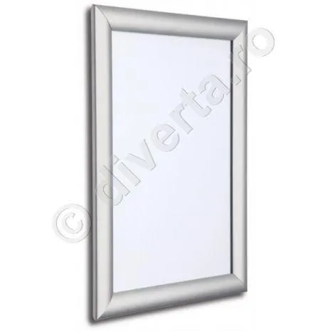 RAMA CLICK / SNAP 3A3 4A4 90x130 cm 25 MM PENTRU POSTERE, AFISE, aluminiu, culoare argintiu (silver) mat, 900x1300 mm (Romania)