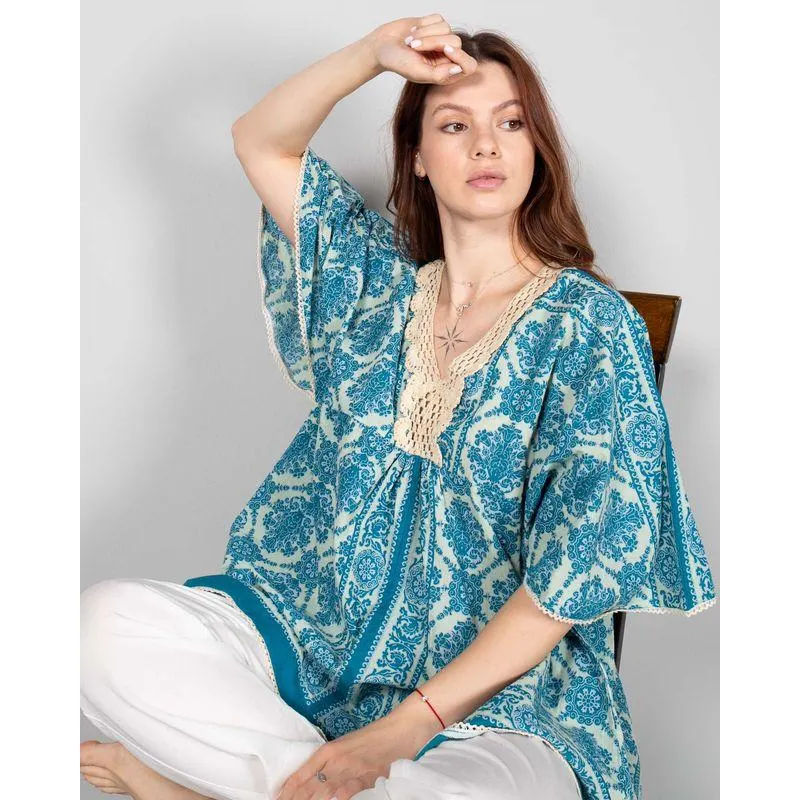 Bluza din bumbac cu maneci largi N240127003