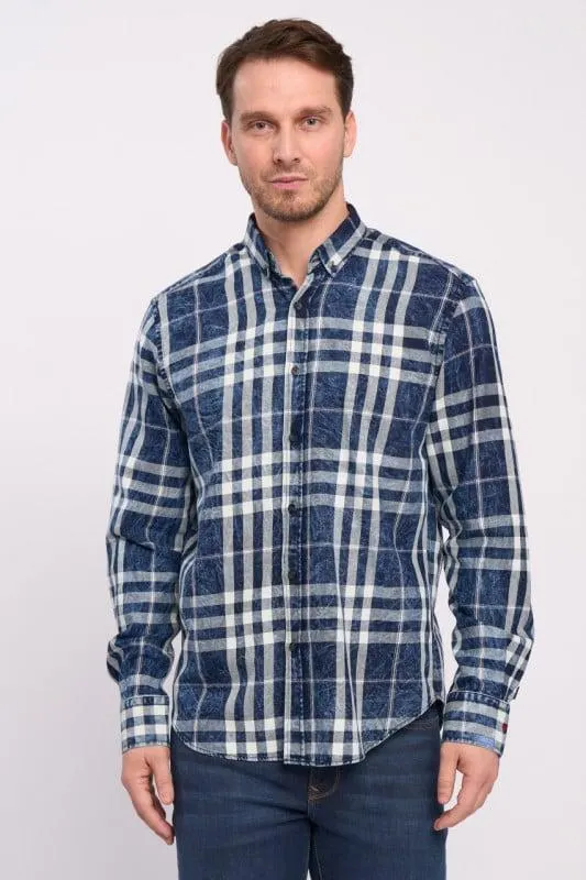 Lee Cooper - Camasa barbat maneca lunga regular cu model in dungi