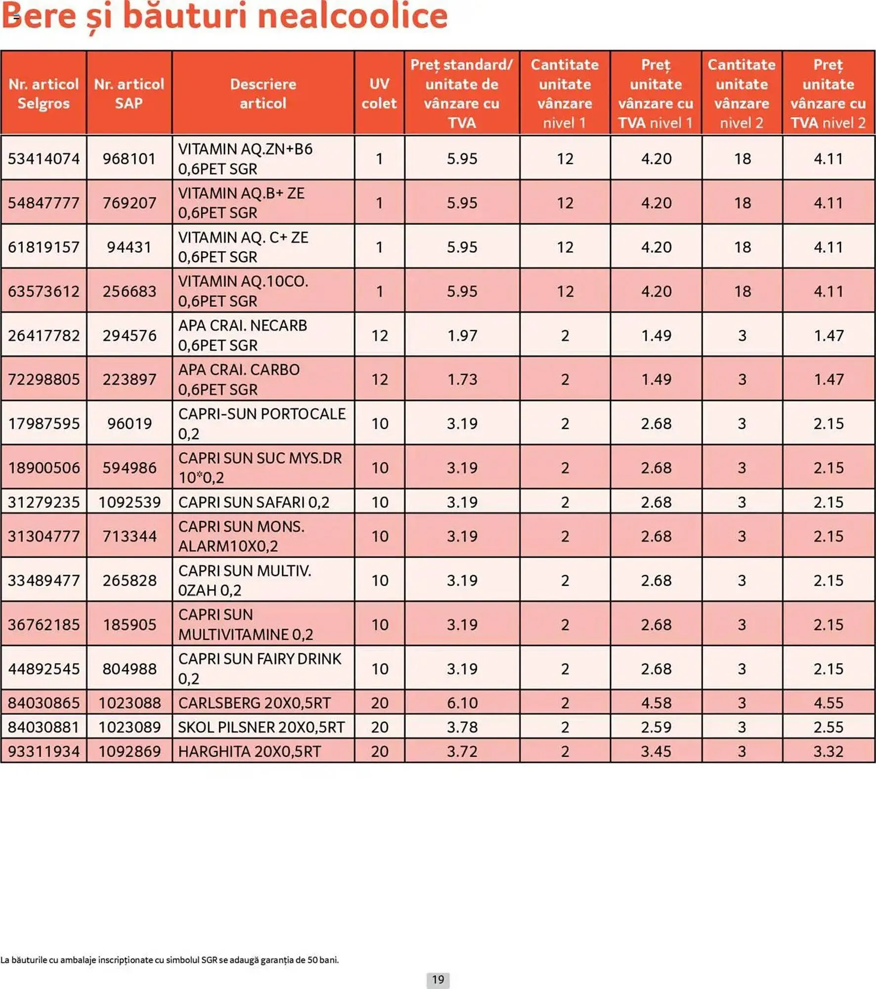 Catalog Catalog Selgros de la 30 iunie până la 31 iulie 2025 - Revista Pagina 19