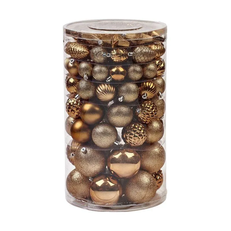 Set globuri din plastic Actuel 82 de bucati, diverse culori