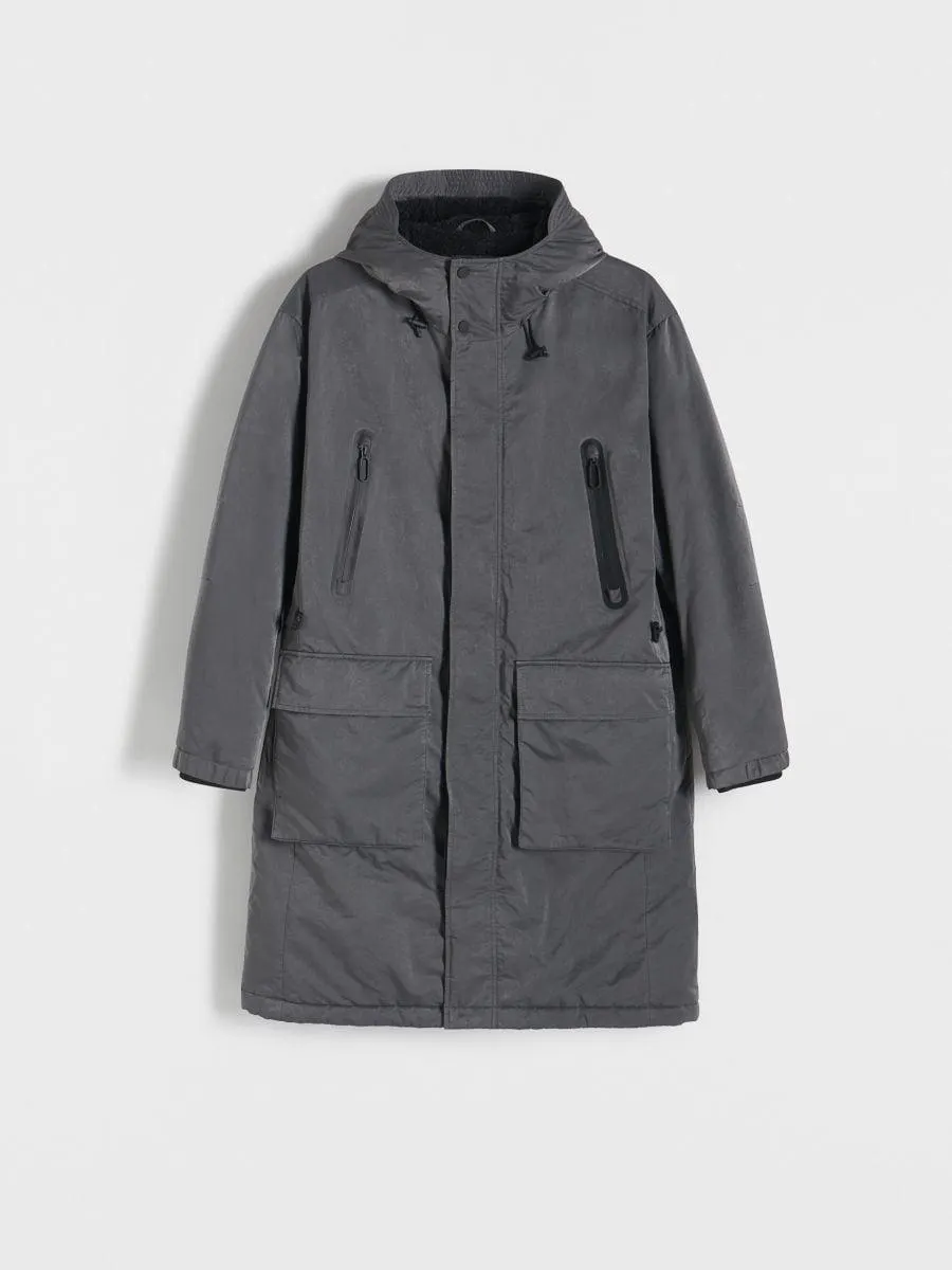 Parka lungă cu glugă