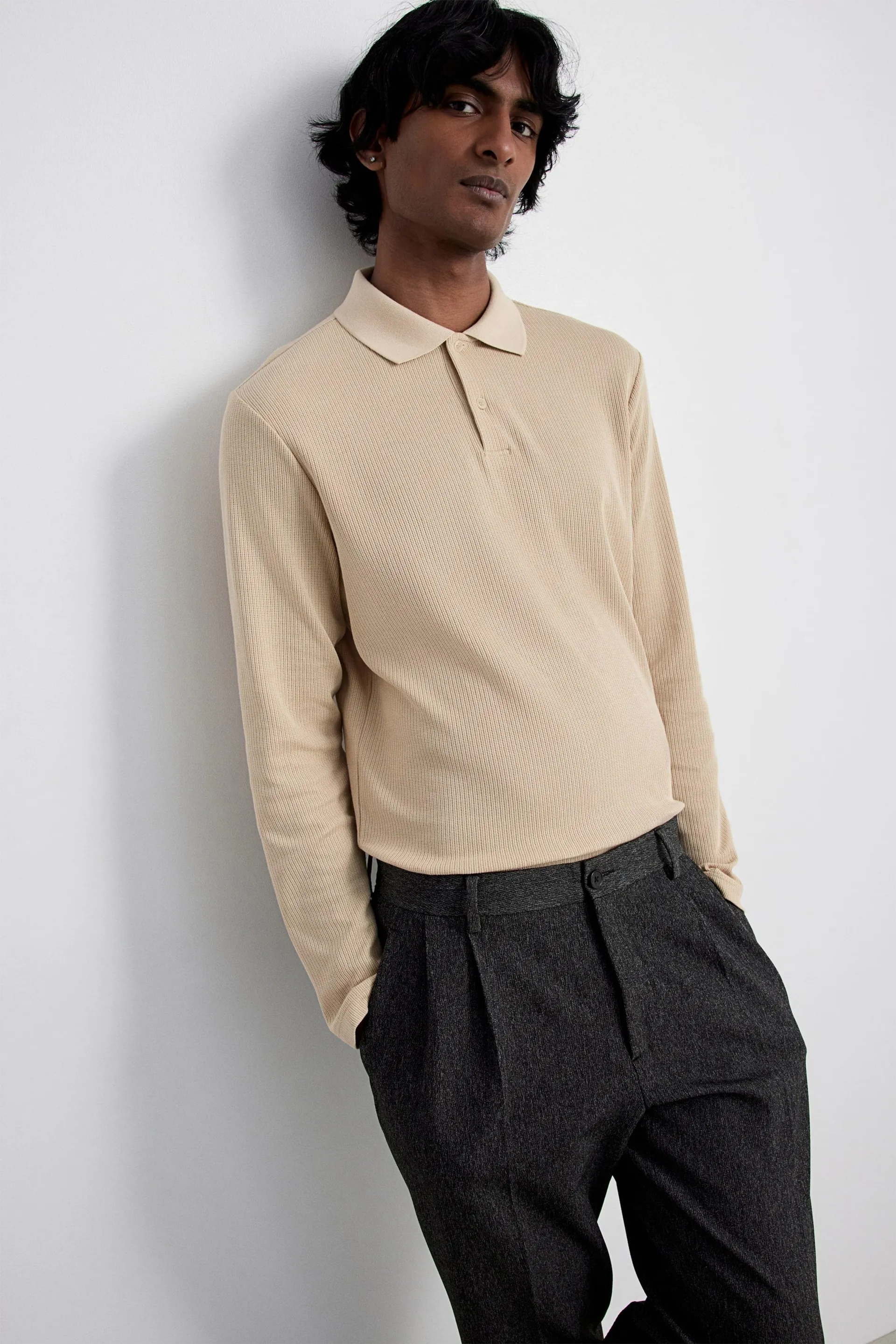 Playera polo Regular Fit acanalada