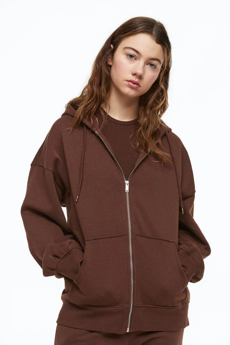 Hanorac supradimensionat cu fermoar