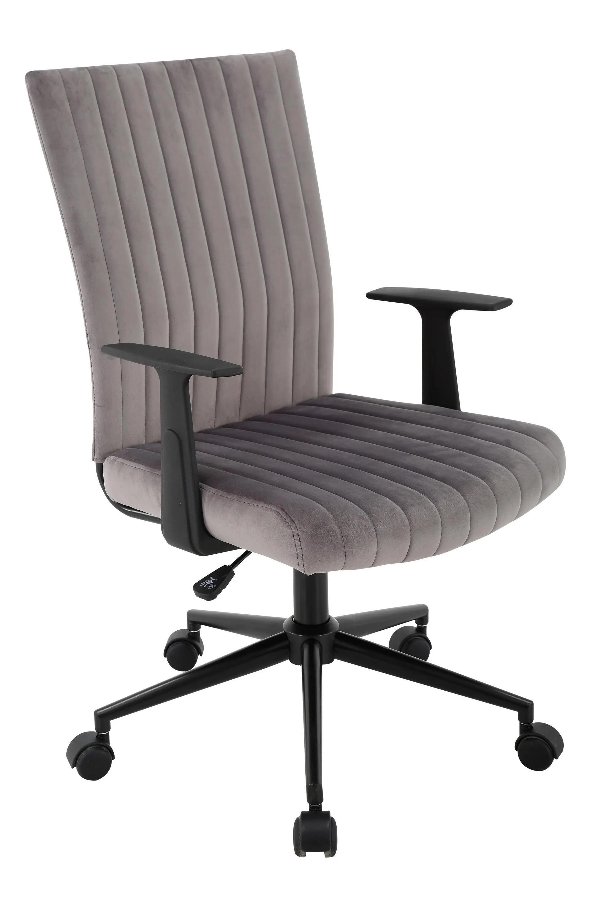 Scaun birou in catifea gri, negru