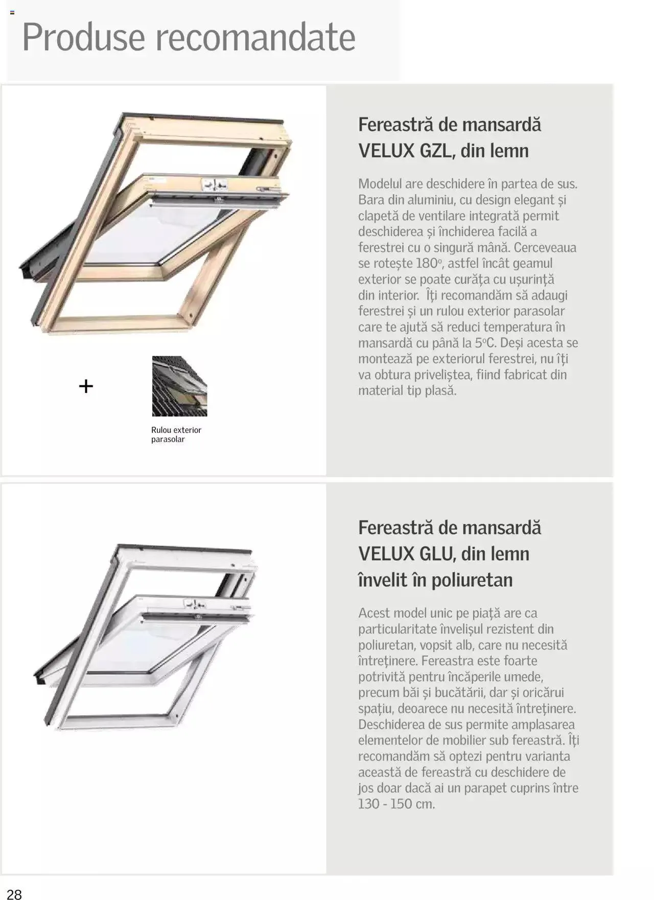 Catalog Velux catalog - Ghid pentru înlocuirea ferestrelor de mansardă de la 27 decembrie până la 31 decembrie 2024 - Revista Pagina 28