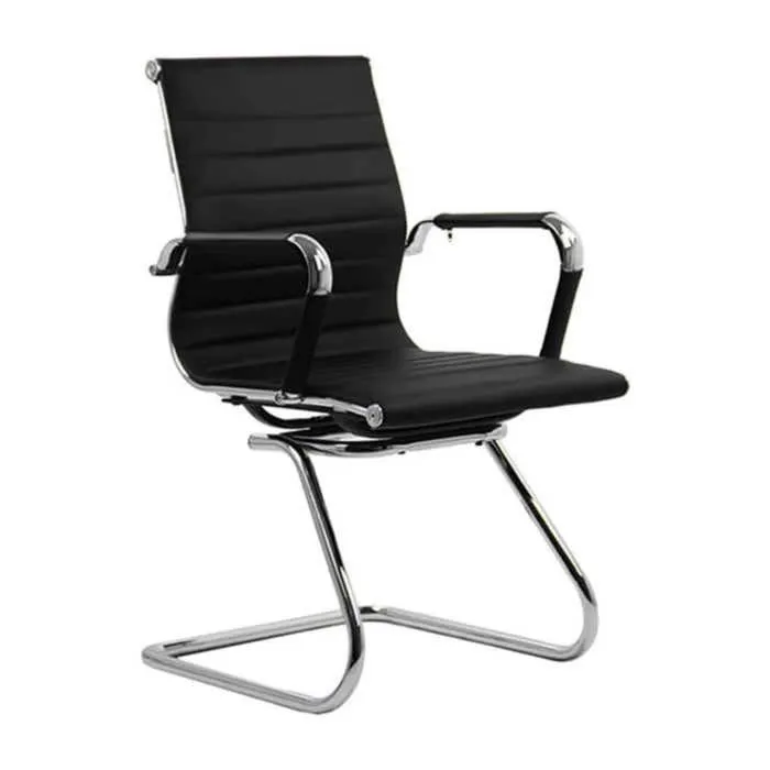 Scaun conferinta OFF 806, fix, imitatie piele, negru