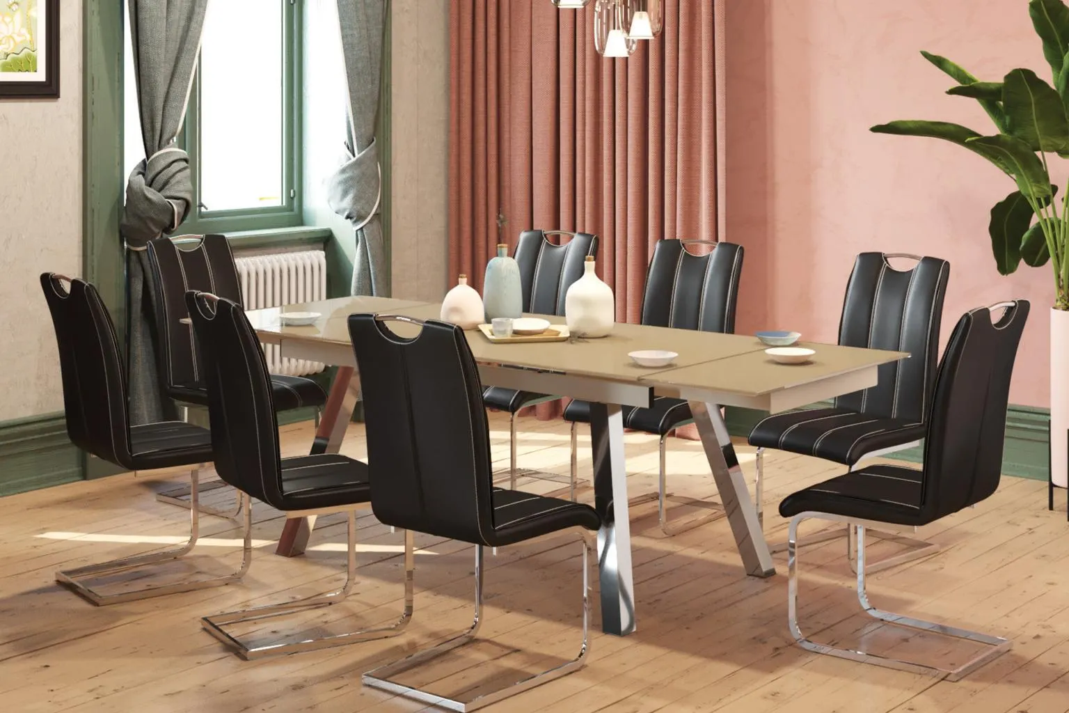 Pachet masă Brooklyn și 8 scaune Argos