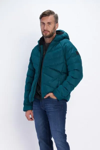 Kenvelo - Jacheta barbat cu gluga si logo aplicat pe maneca