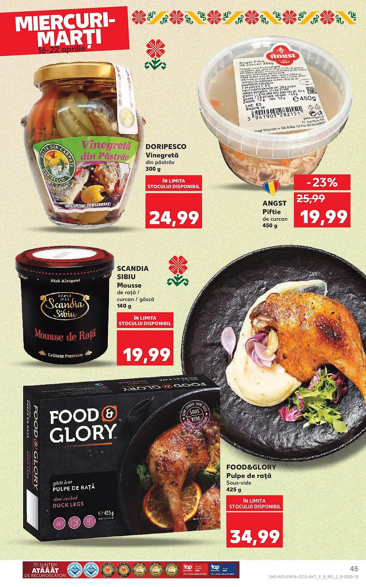Catalog Catalog Kaufland de la 16 aprilie până la 22 aprilie 2025 - Revista Pagina 45