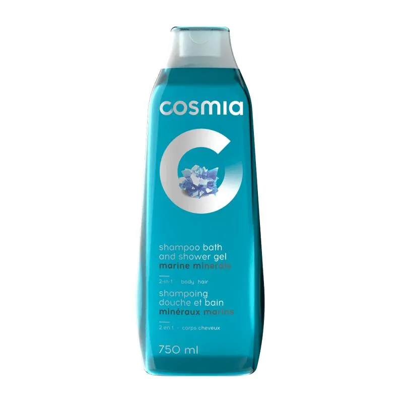 Gel de dus Cosmia 2 in 1 cu minerale marine pentru corp si par 750ml
