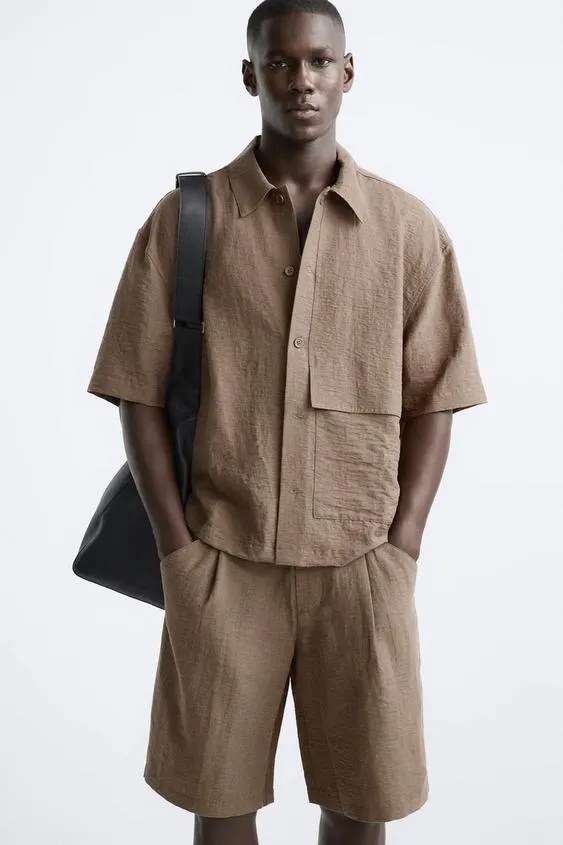 BERMUDA EFECTO ARRUGADO PLIEGUES