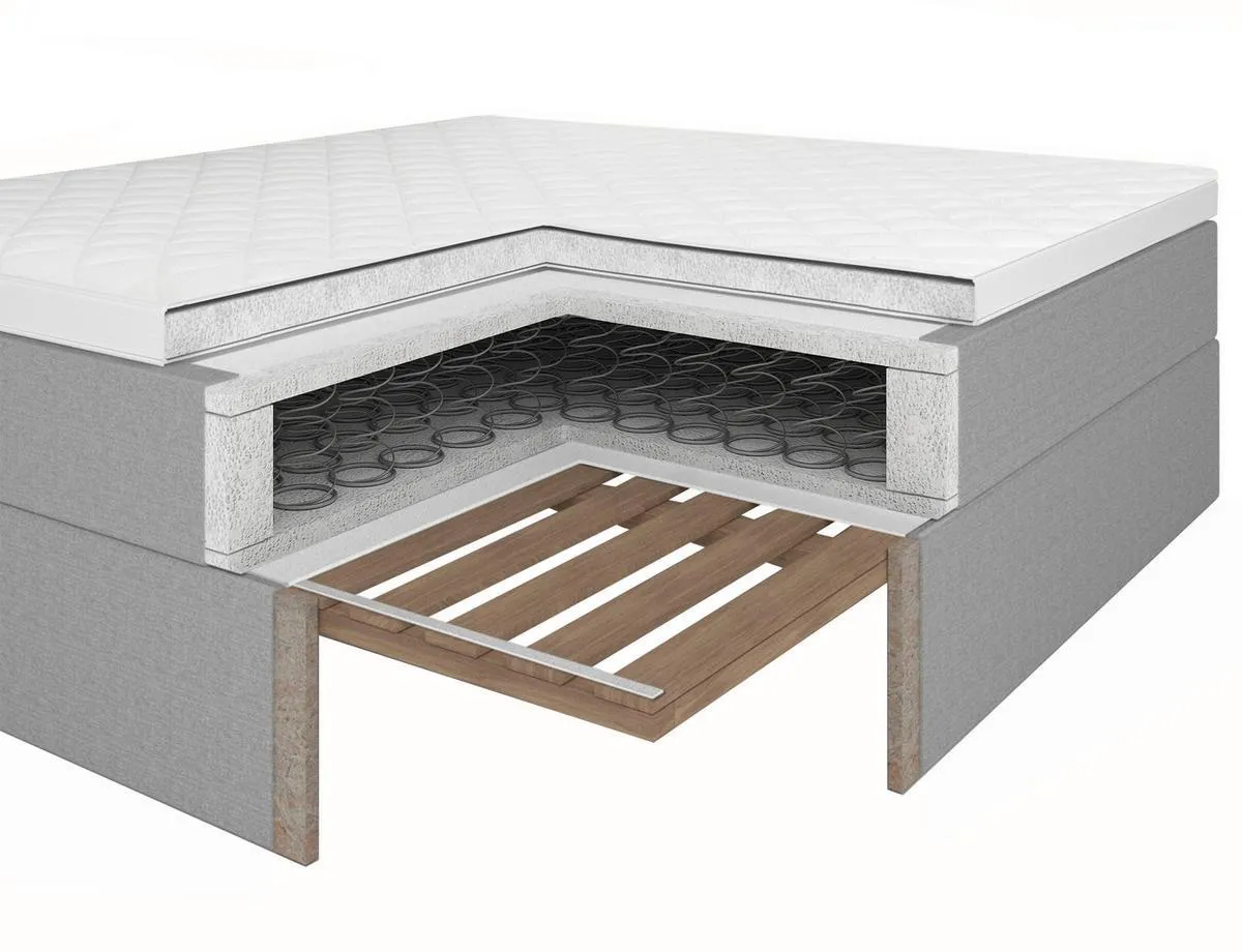 TIP BOXSPRING FĂRĂ ARCURI 160/200 cm gri