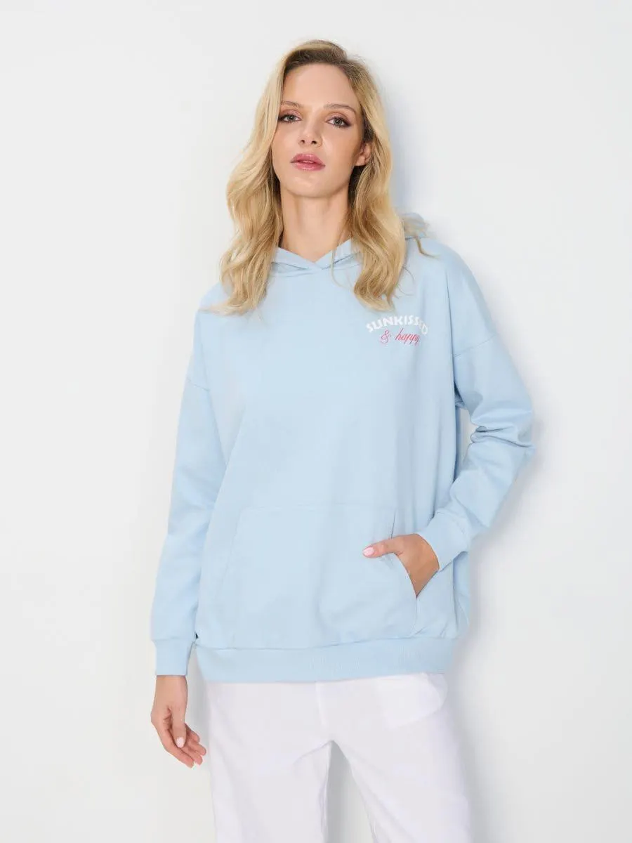 Hanorac tip hoodie cu inscripție