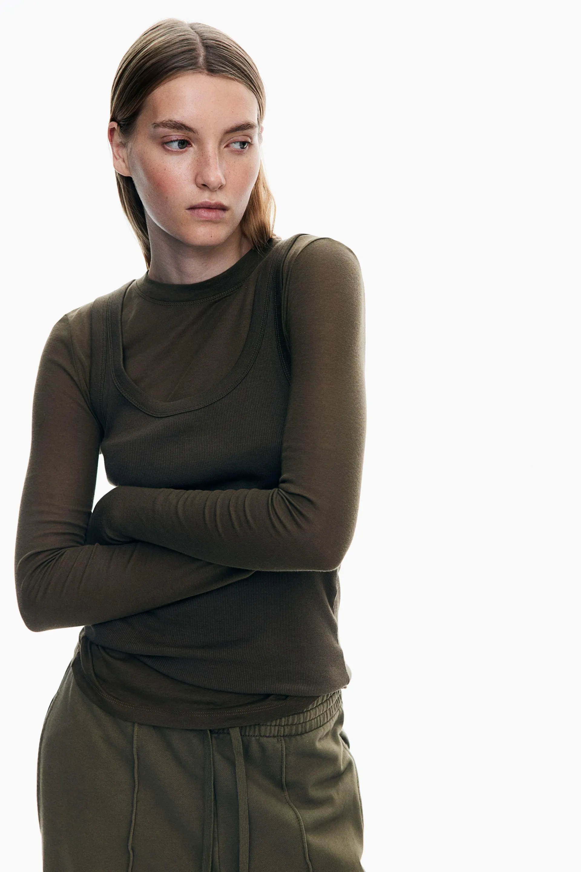 Pantaloni de molton cu dungi cusute