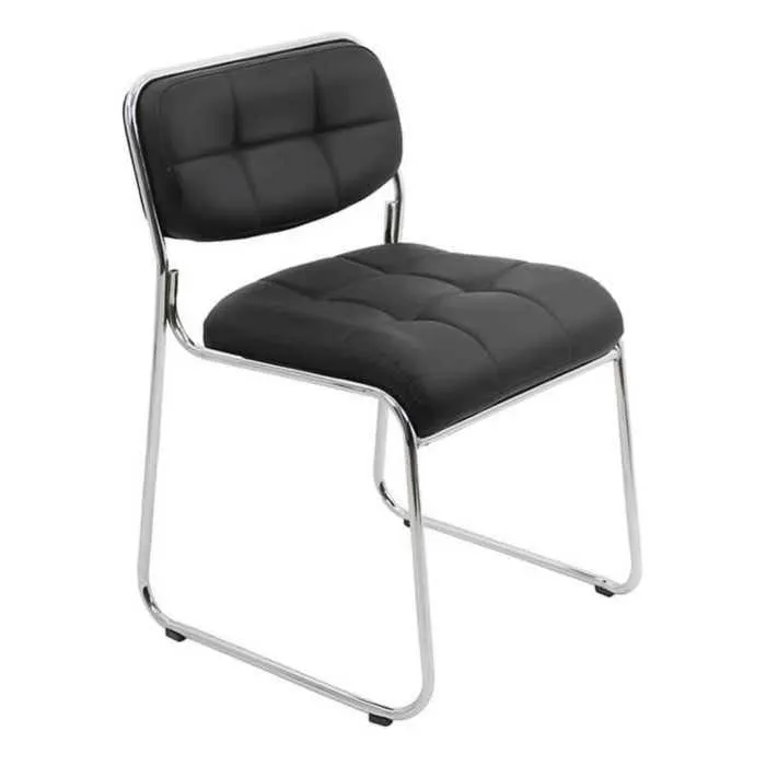 Scaun conferinta HRC 608, fix, imitatie piele, negru