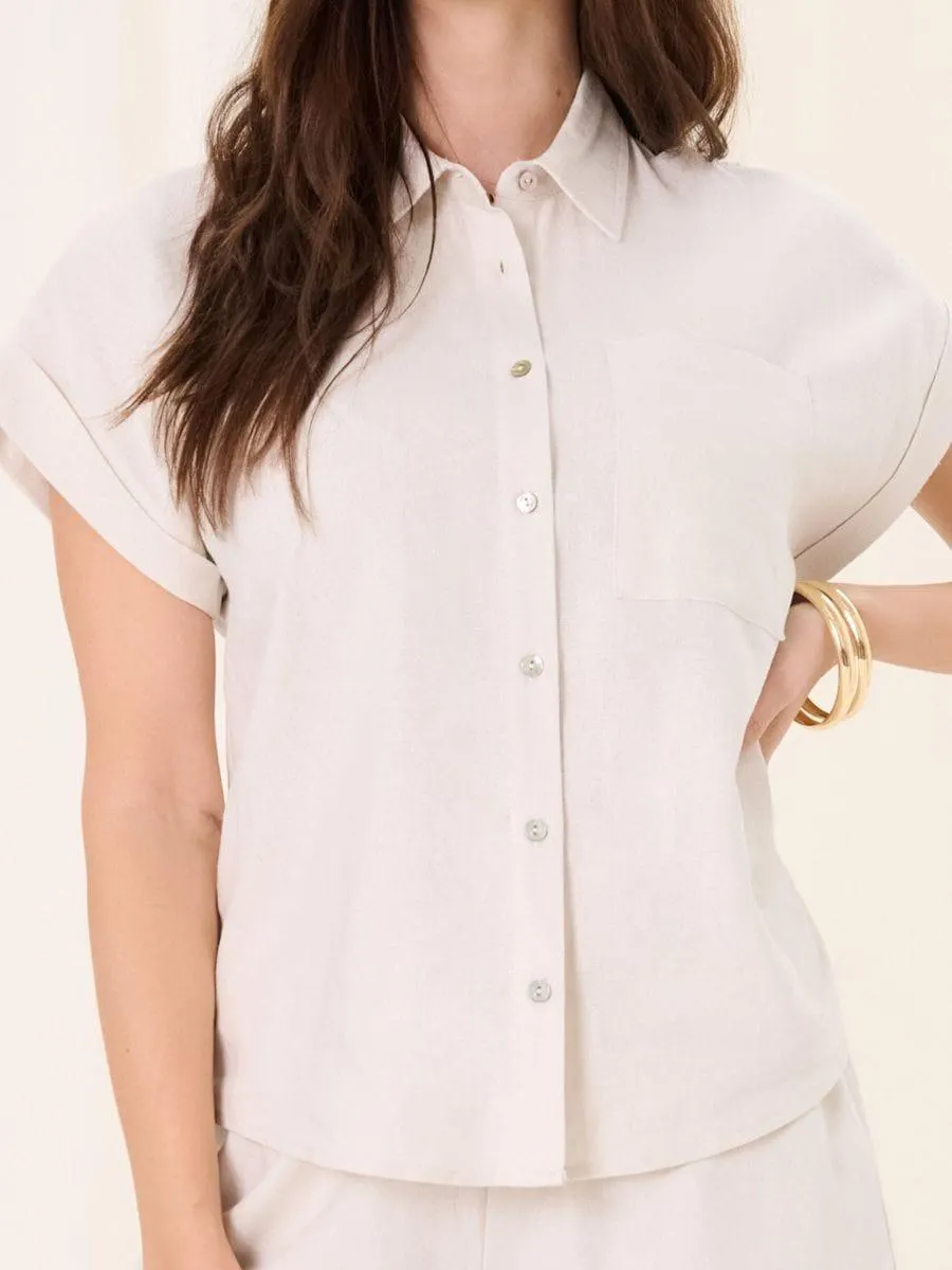 Cămașă din vâscoză cu amestec de in