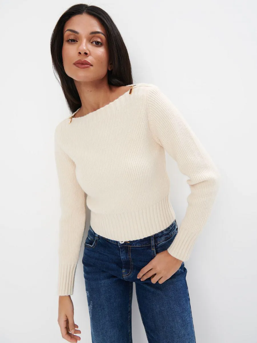 Pulover cu detalii decorative