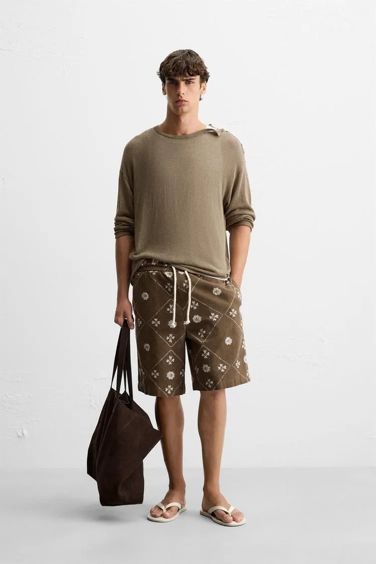 BERMUDE CU IMPRIMEU CONTRASTANT