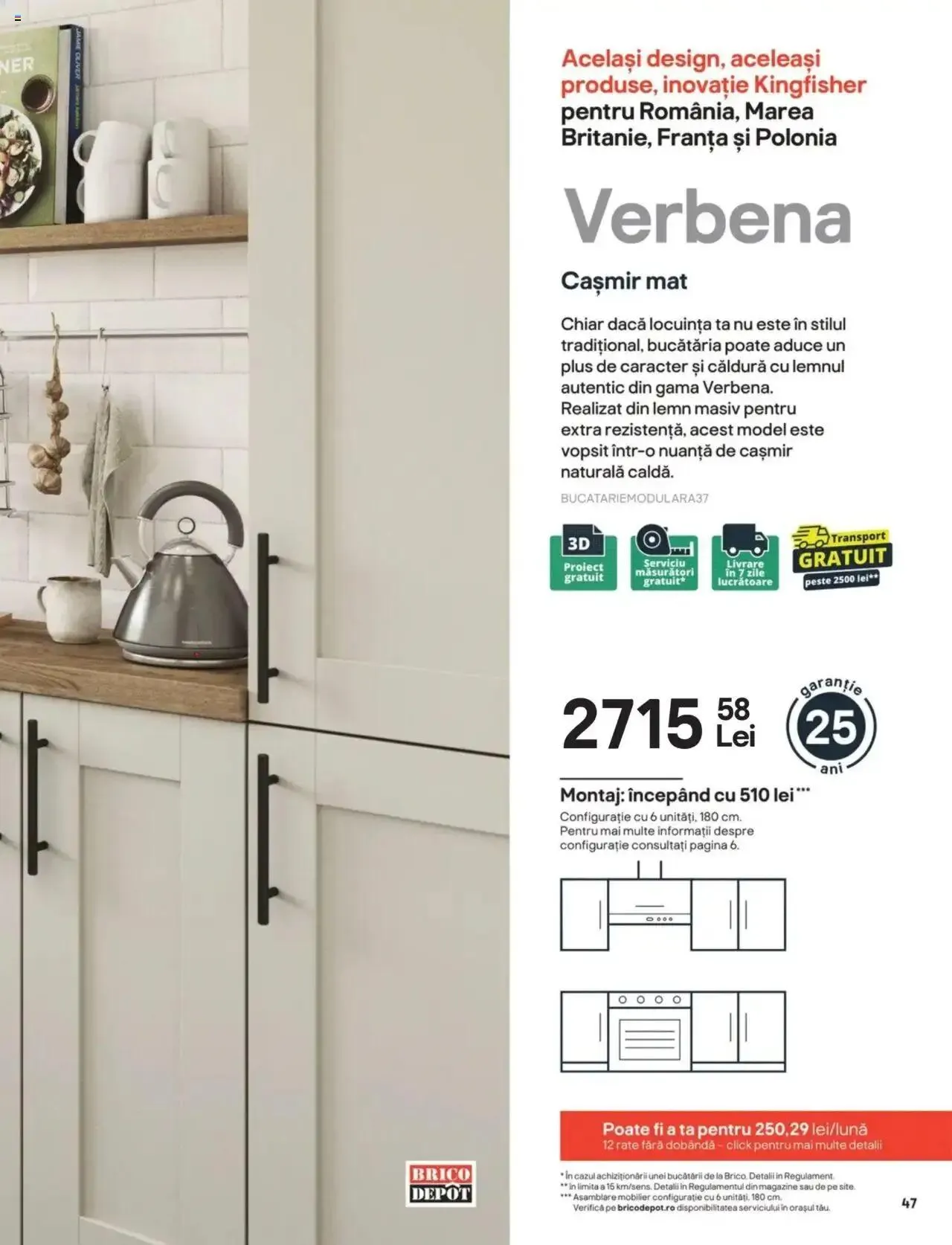 Catalog Brico Depot catalog - Bucătării Modulare de la 15 august până la 31 decembrie 2024 - Revista Pagina 47