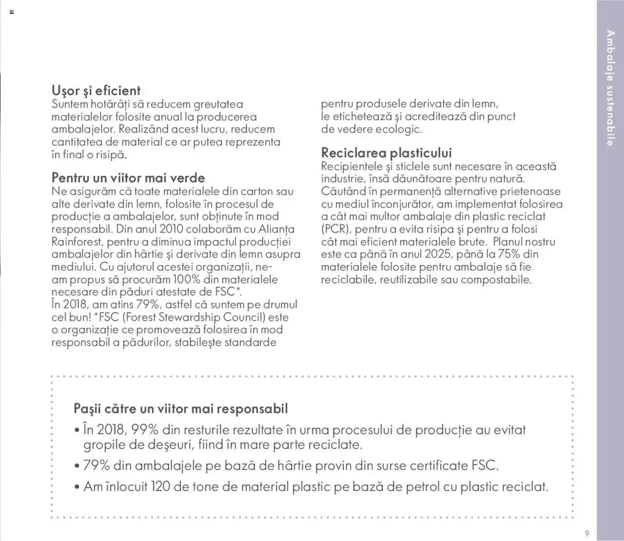 Catalog Oriflame catalog - Broșură Sustenabilitate de la 25 octombrie până la 31 decembrie 2023 - Revista Pagina 9