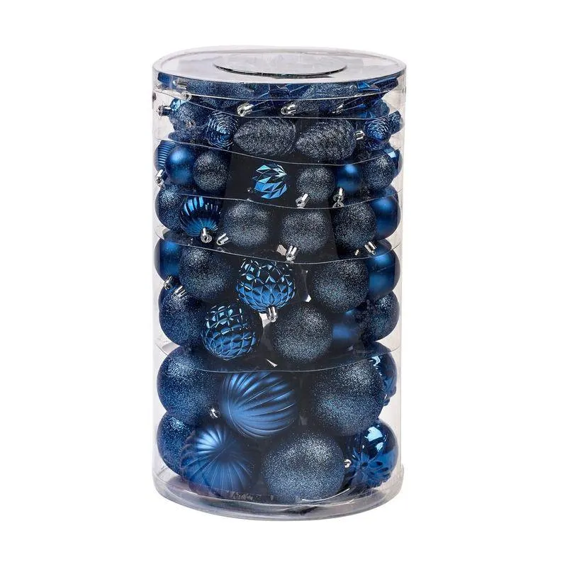 Set de globuri din plastic pentru Craciun Actuel, 82 bucati
