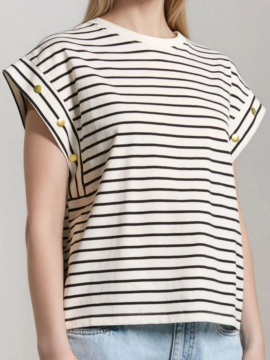 Tricou din bumbac în dungi