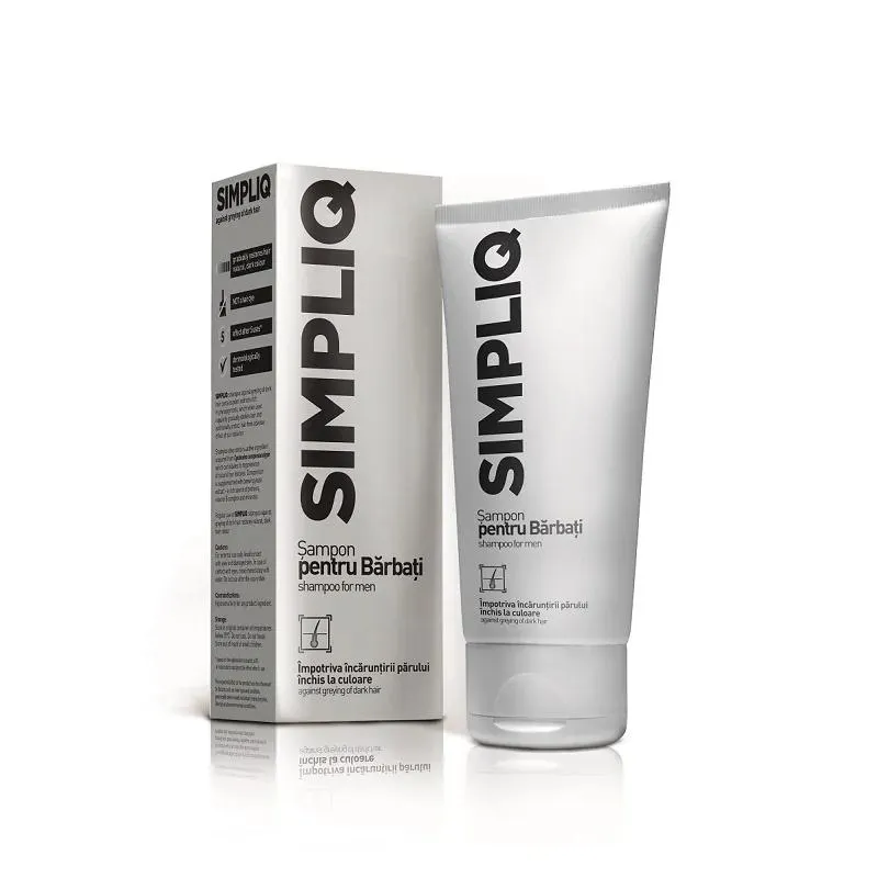Simpliq sampon impotriva incaruntirii parului inchis la culoare, 150ml, Aflofarm