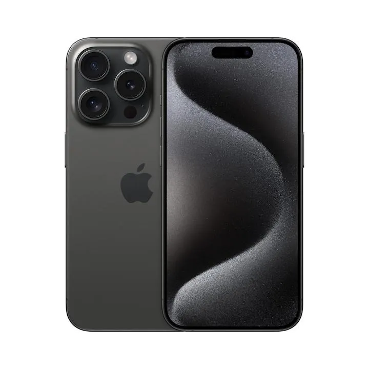 Telefon mobil Apple iPhone 15 Pro, independent de card, 128 GB, 5G, titan negru