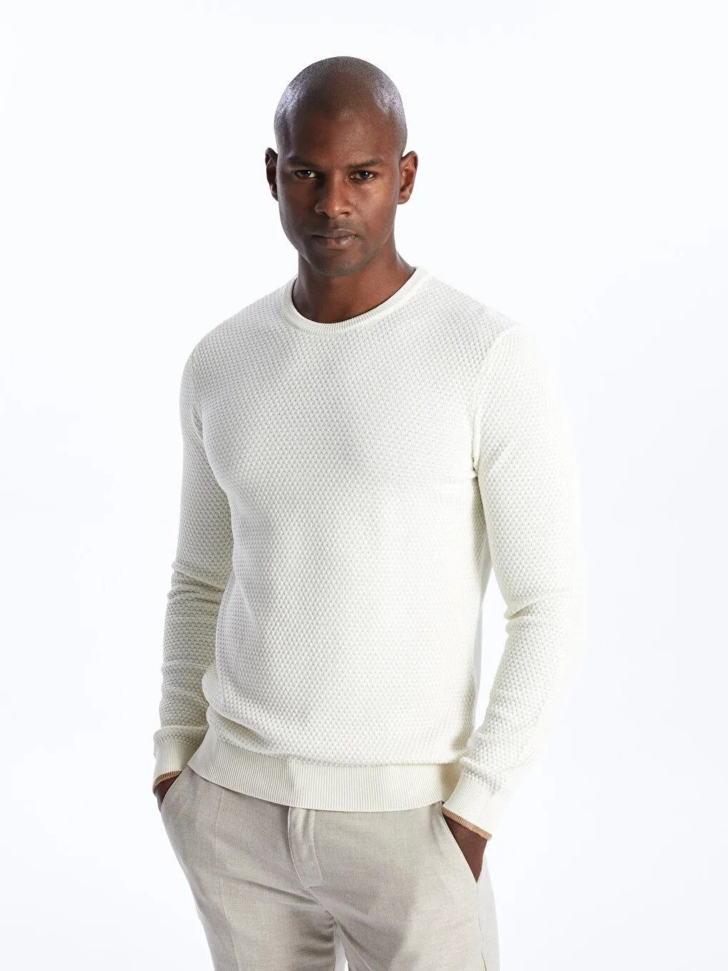 SOUTHBLUE Pulover Tricotat Cu Mânecă Lungă, Cu Decolteu Rotund,Pentru Bărbați