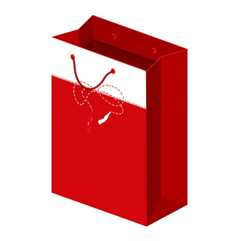 Punga pentru cadou, imprimeu martisor, rosu si alb