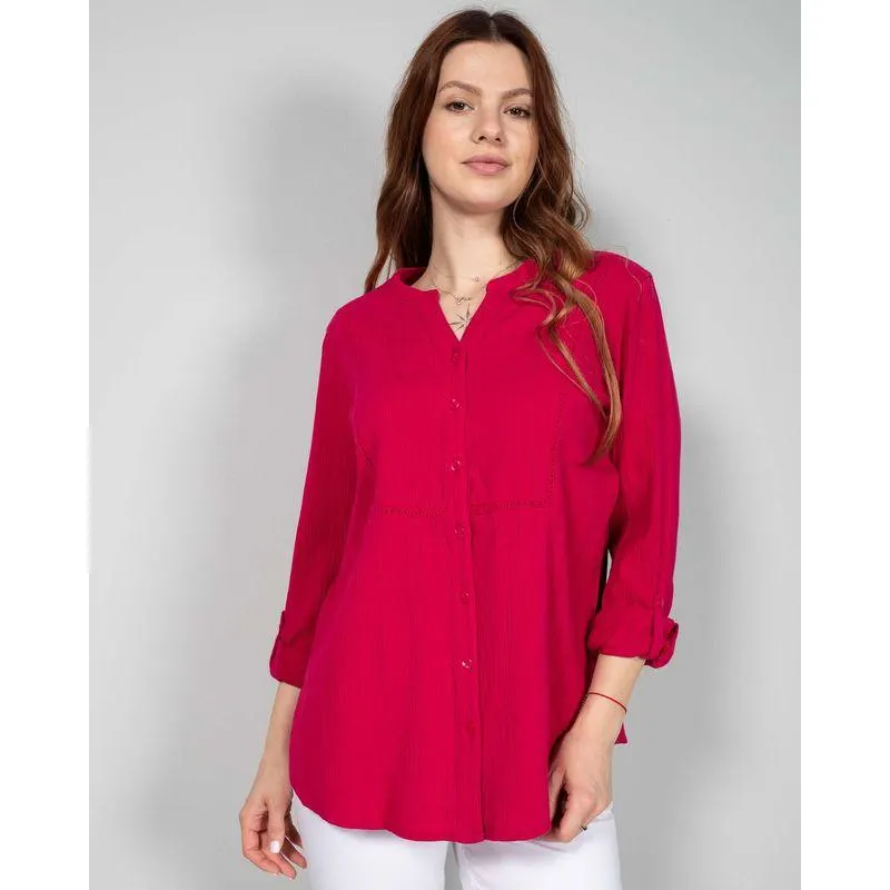 Bluza uni din bumbac cu nasturi N240157076