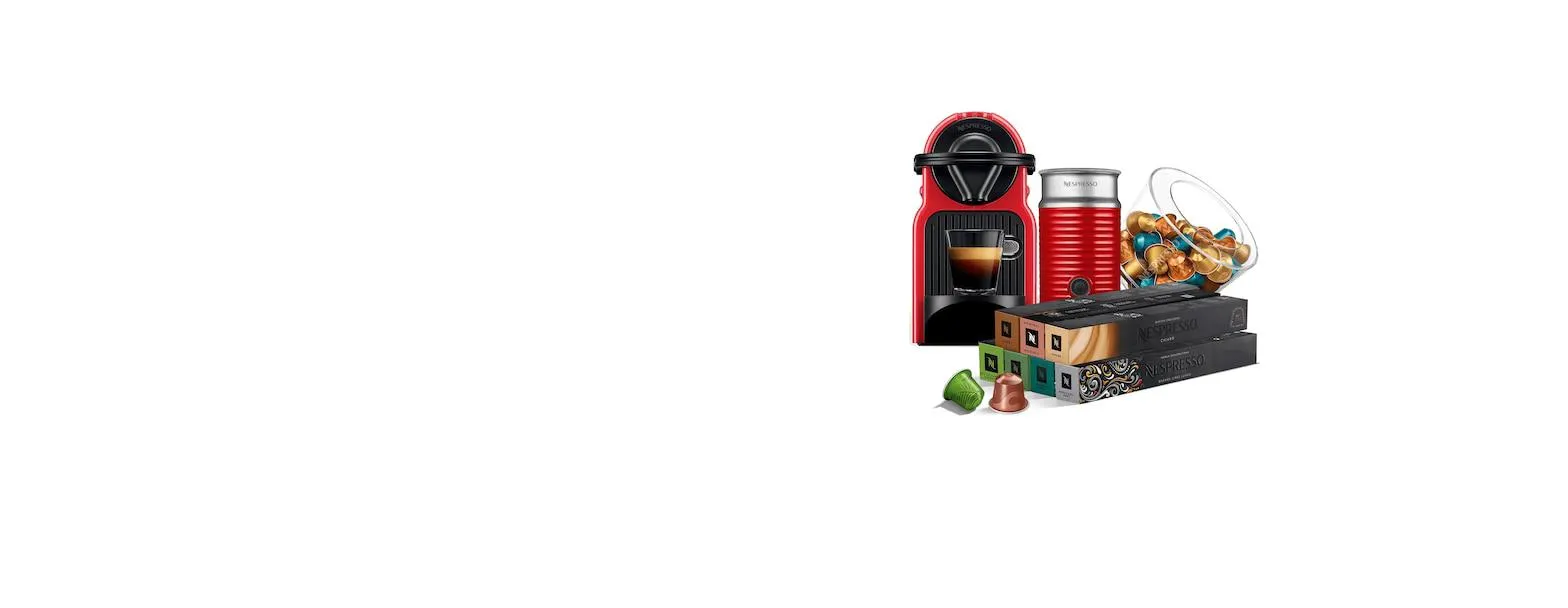 Pachet Inissia Roşu, cafea & Aeroccino3 & suport capsule