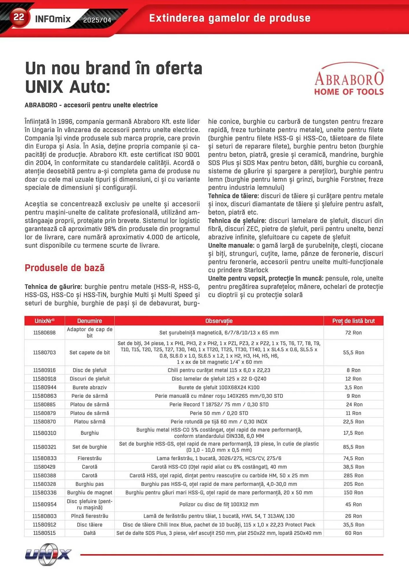 Catalog Catalog UNIX Auto de la 1 aprilie până la 30 aprilie 2025 - Revista Pagina 22
