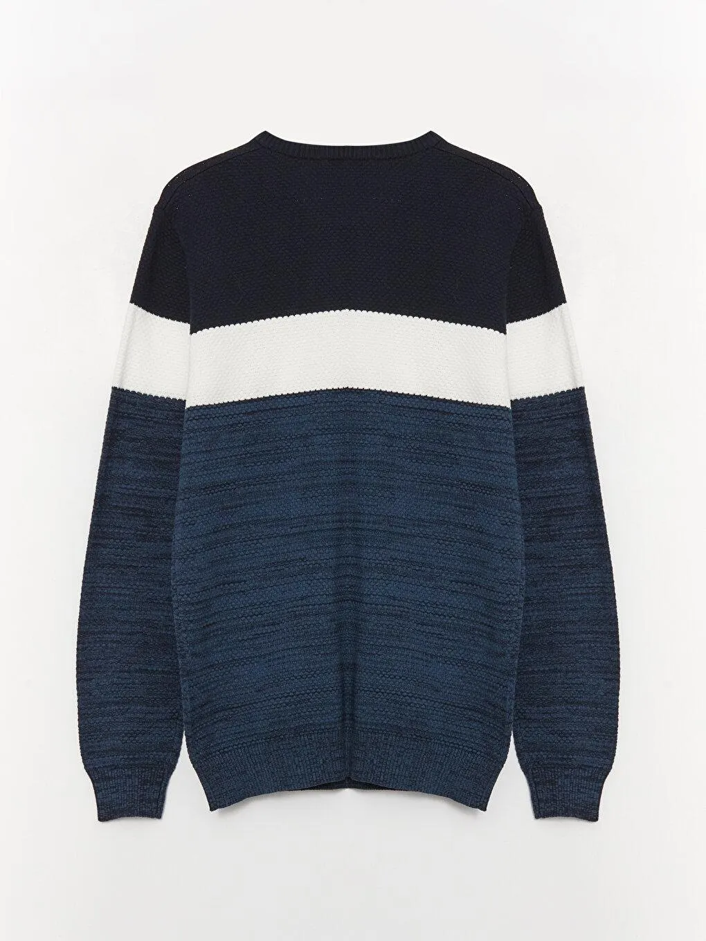 Pulover Tricotat Cu Mânecă Lungă, Cu Decolteu Rotund Şi Cu Bloc De Culoare,Pentru Bărbați