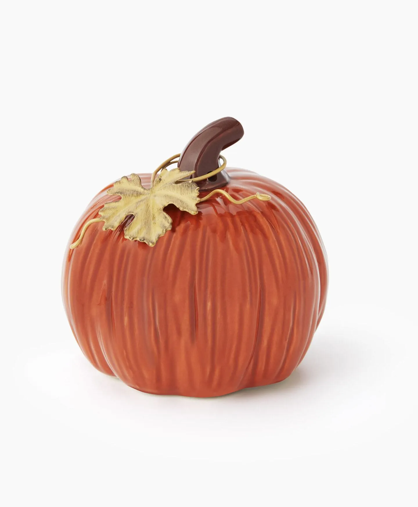 Decorațiune dovleac cu frunză