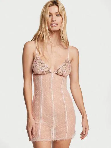 Rochie tip Slip cu buline Swiss brodate